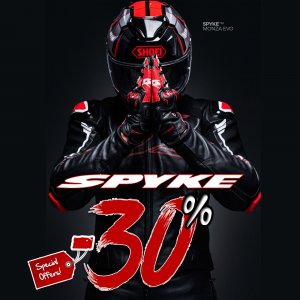 Μπουφάν μηχανής Spyke Sport Estoril Evo Leather Μαύρο / Κίτρινο Fluo